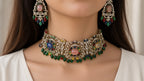 Navratna Jaal Choker Set, worn