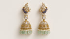 Mayura Sabz Peacock Choker Set, matching earrings