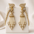 Mayur Moti Polki Pearl Necklace Set, matching earrings