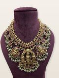 Ram Darbar Temple Necklace Set, photographed on a display bust