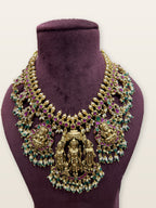 Ram Darbar Temple Necklace Set, photographed on a display bust